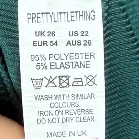 Pretty Little Things, Plus Size Ribbed Midi Forest Green Dress, Size 22 - Picture 6 of 7